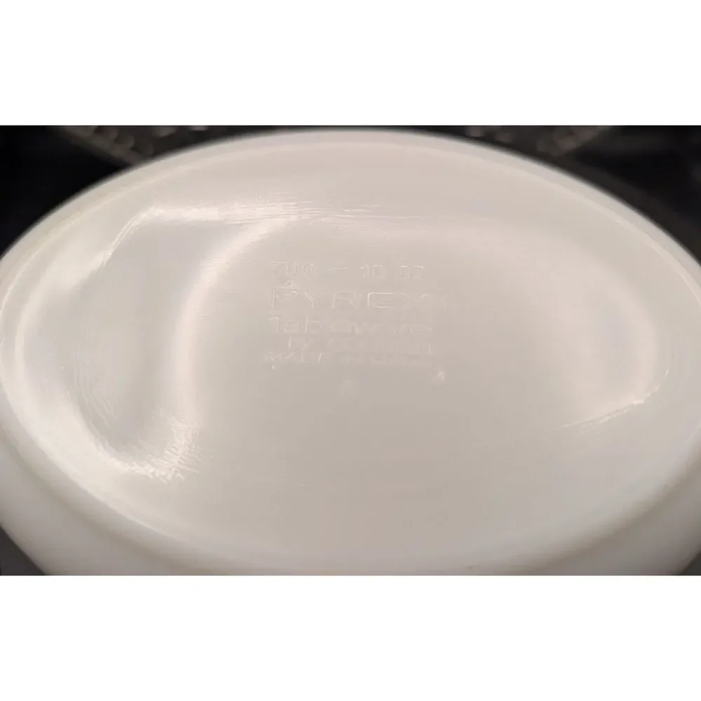 Pyrex 700 10 OZ Tableware by Corning • Opal Glass Bowl • Green Transfer Mark